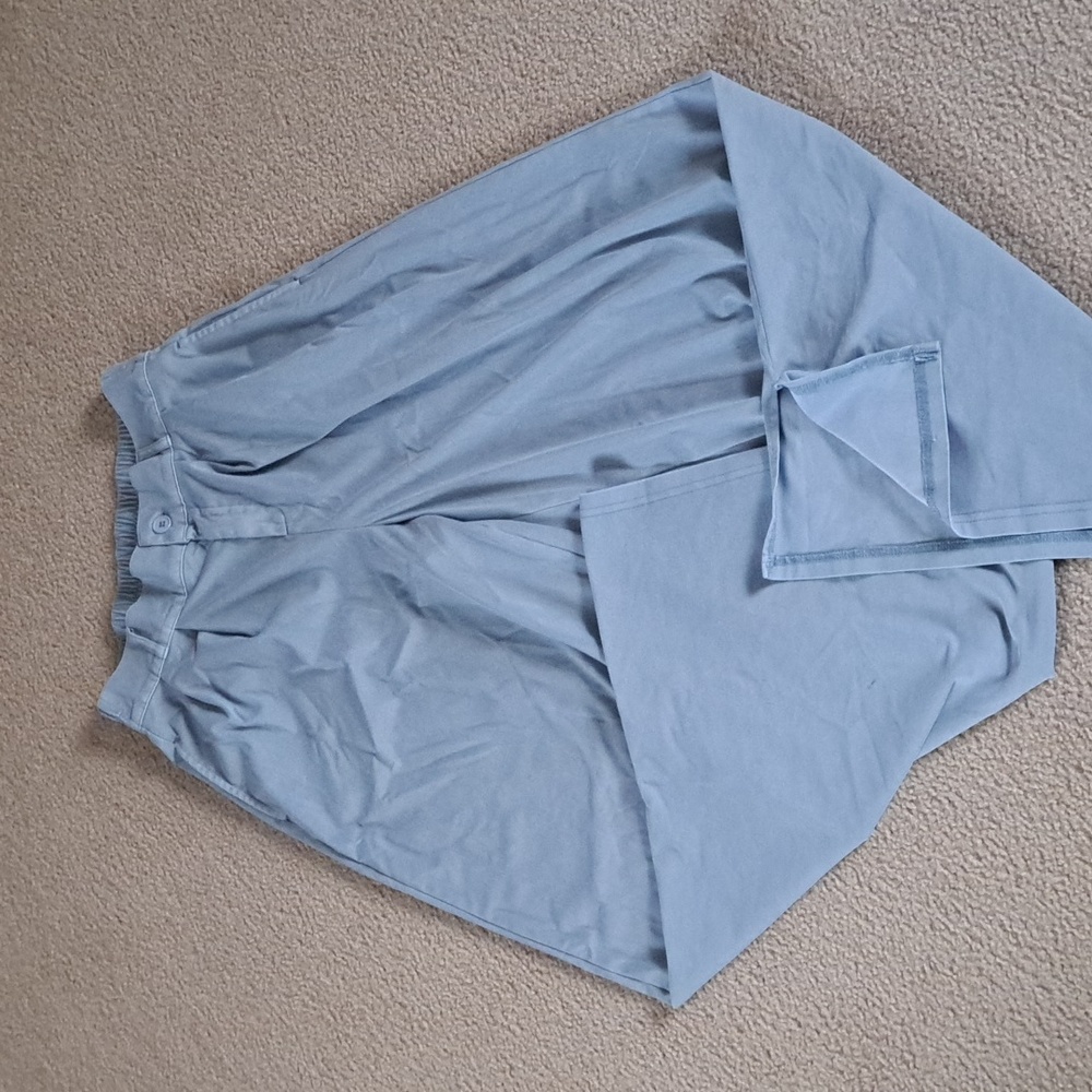 MEDIUM.   HALARA HIGH WAISTED WIDE LEG DENIUM LOOK PALAZZO PANTS - Picture 5 of 9